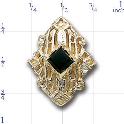A4418 14K SQ ONYX SLIDE 